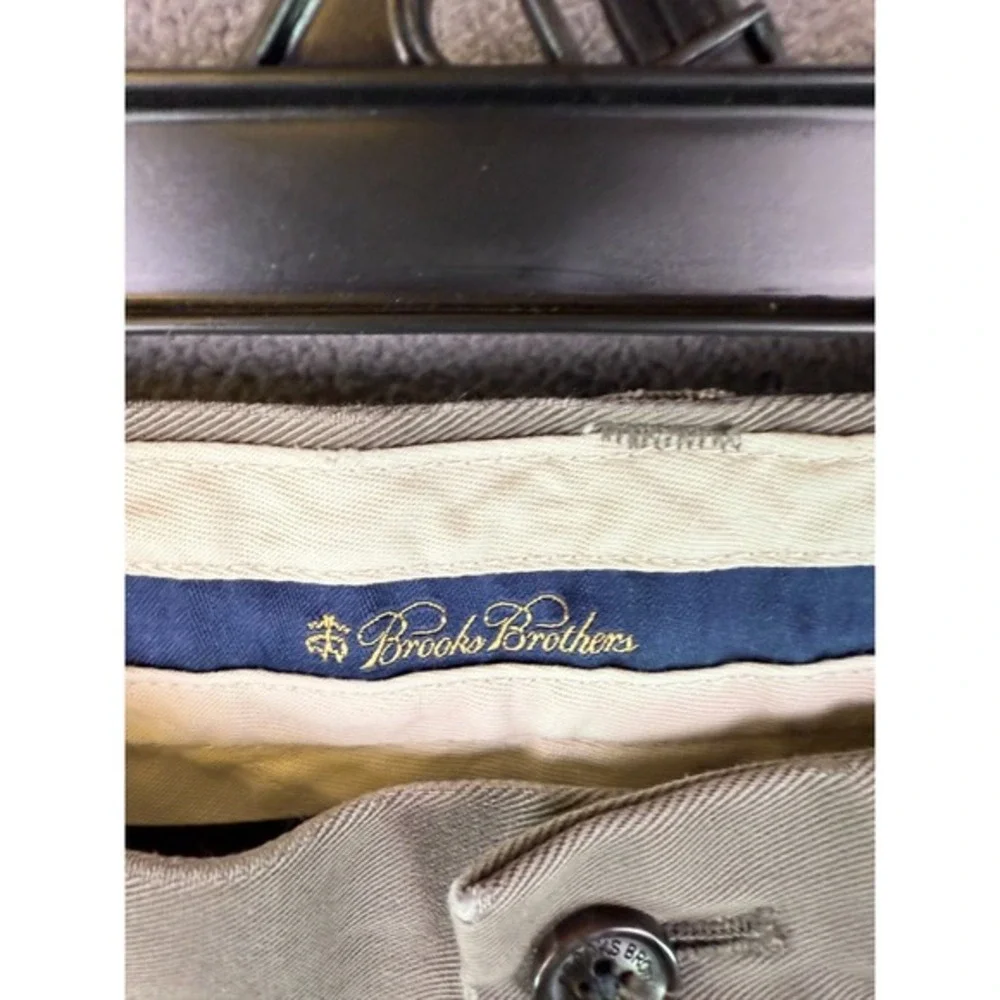 Brooks Brothers‎ Pants Mens 35x30 Green Flat Front Advantage Chino Clark Dress